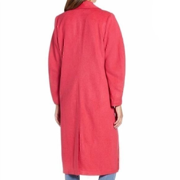 NWOT LEITH Single Button Long Jacket Pink WOOL Lightweight Fall Spring Coat S - Picture 3 of 14
